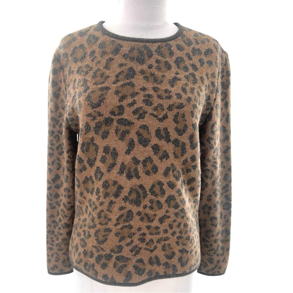 Valentino Boutique‎ vintage leopard print sweater sz M